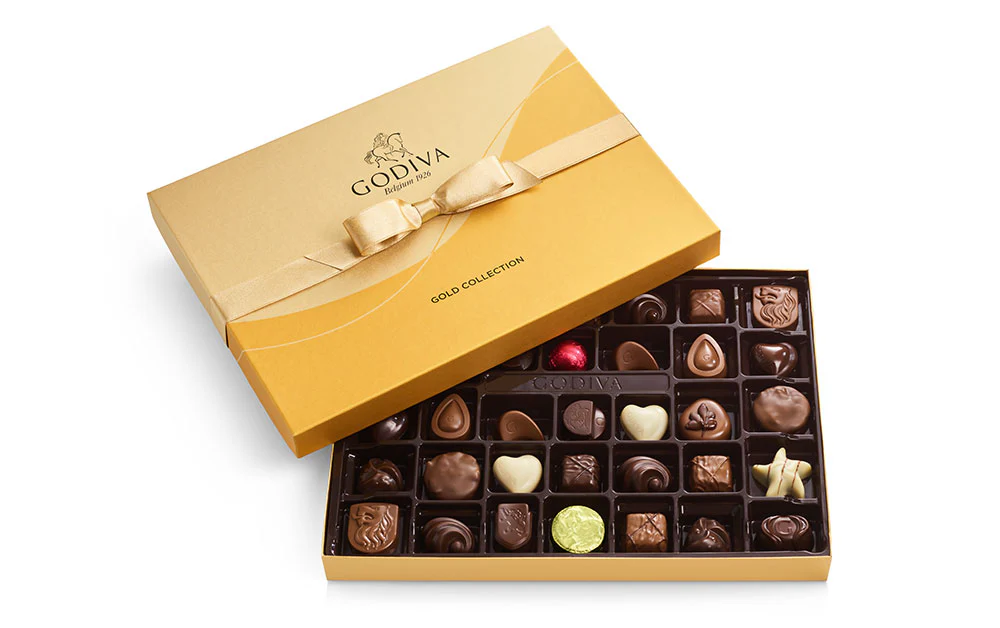 Assorted Chocolate Gold Gift Box, Gold Ribbon, 36 pc. - Image 3