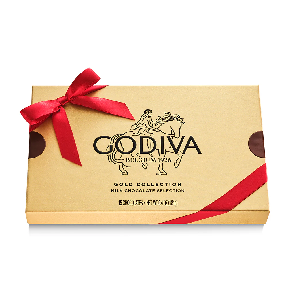 Milk Chocolate Gold Gift Box, Red Ribbon, 15pc. - Image 3